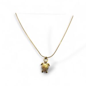 Gold Turtle Pendant Necklace